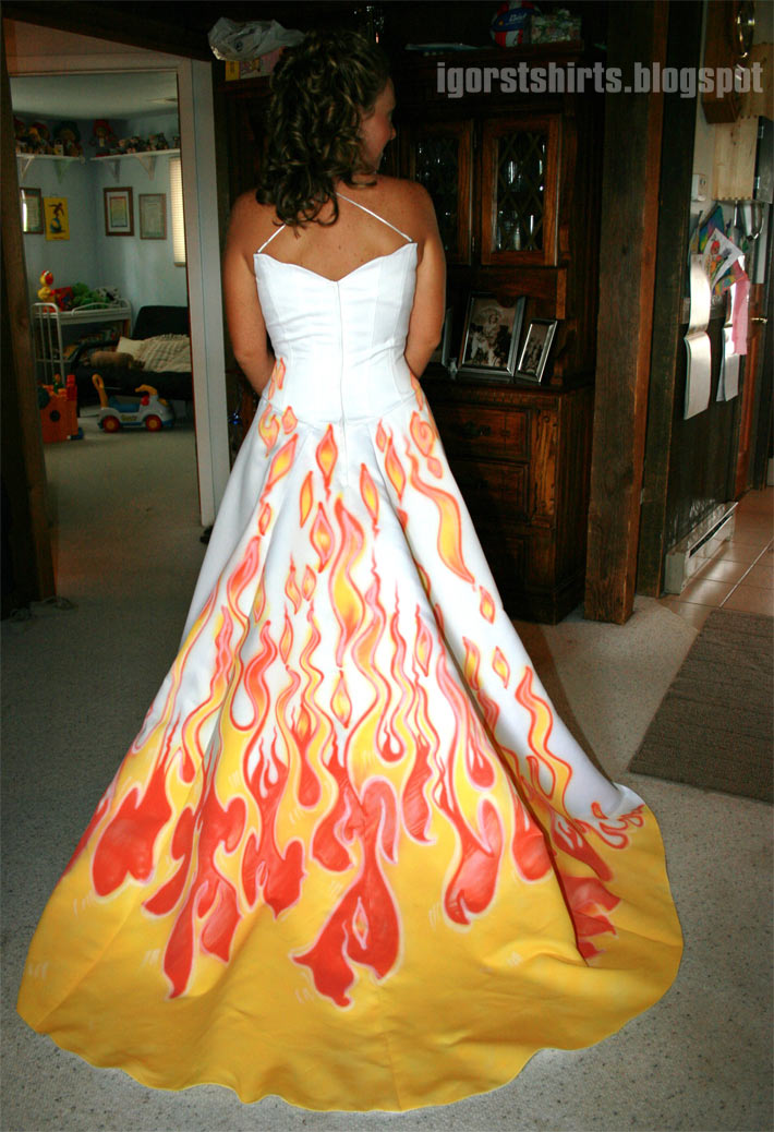 They asked me to airbrush the wedding dress to spice it up and make things a
